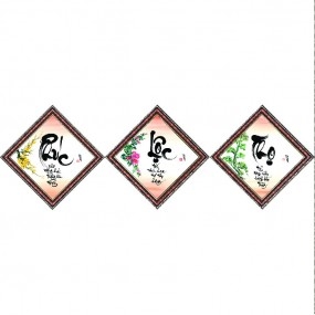Tranh thư pháp vẽ tay chữ PHÚC LỘC THỌ